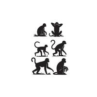 singe silhouette Vide et blanche. singe logo, singe illustration vecteur