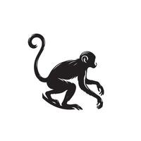 singe silhouette Vide et blanche. singe logo, singe illustration vecteur