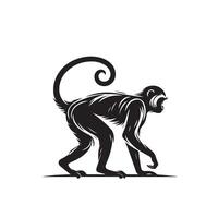 singe silhouette Vide et blanche. singe logo, singe illustration vecteur