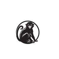 singe silhouette Vide et blanche. singe logo, singe illustration vecteur