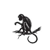 singe silhouette Vide et blanche. singe logo, singe illustration vecteur