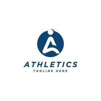 athlétisme logo conception lettre marque initiale géométrique concept moderne minimal vecteur