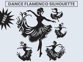 Danse flamenco silhouette. vecteur