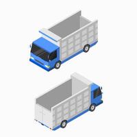 isométrique lourd déverser un camion sur blanc Contexte illustration vecteur