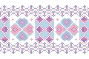 géométrique ethnique floral pixel art broderie, aztèque style, abstrait Contexte conception pour tissu, vêtements, textile, emballage, décoration, foulard, imprimer, fond d'écran, table coureur. vecteur