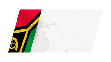 Vanuatu carte dans moderne style avec drapeau de Vanuatu sur la gauche côté. vecteur
