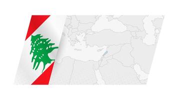 Liban carte dans moderne style avec drapeau de Liban sur la gauche côté. vecteur