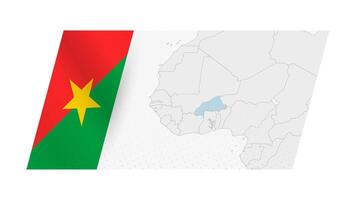 burkina faso carte dans moderne style avec drapeau de burkina faso sur la gauche côté. vecteur