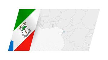 équatorial Guinée carte dans moderne style avec drapeau de équatorial Guinée sur la gauche côté. vecteur