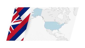 Etats-Unis carte dans moderne style avec drapeau de Hawaii sur la gauche côté. vecteur