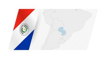 paraguay carte dans moderne style avec drapeau de paraguay sur la gauche côté. vecteur