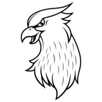 griffon tête mascotte logo conception ligne art vecteur