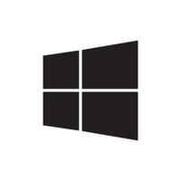 Microsoft les fenêtres ordinateur en fonctionnement système logo noir icône vecteur