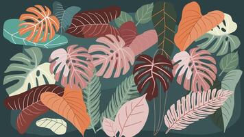 tropical feuilles Contexte. abstrait dessin à main levée été tropical illustration vecteur