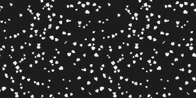 Facile noir et blanc sans couture modèle avec abstrait polka des points, Aléatoire des points, taches, gouttes. main dessin esquisser formes. Créatif texture peint minuscule flocons de neige, cercles, ornement impression. vecteur