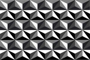 sans couture géométrique polygone modèle. noir et blanc mosaïque répétable Contexte. décoratif Triangle monochrome 3d texture vecteur