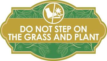 faire ne pas étape sur le herbe et plante signalisation haute résolution prêt à utilisation vecteur