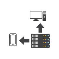 ordinateur serveur icône vecteur