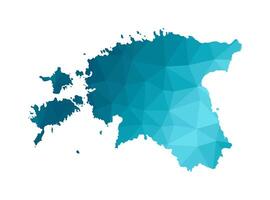 isolé illustration icône avec simplifié bleu silhouette de Estonie carte. polygonal géométrique style. blanc Contexte vecteur