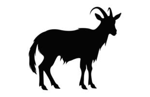 Montagne chèvre silhouette agrafe art vecteur