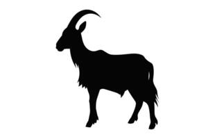 Montagne chèvre silhouette agrafe art vecteur