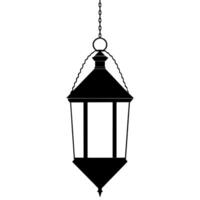 minimal et Facile islamique lanterne silhouette noir Couleur vecteur