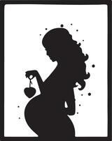 Enceinte femme silhouette agrafe art vecteur