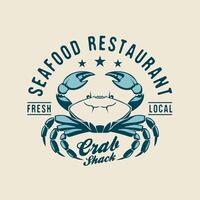 Crabe Fruit de mer restaurant logo vecteur