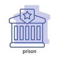 icône de la prison. l'icône peut être utilisée pour l'icône d'application, l'icône Web, l'infographie, le trait modifiable. vecteur de modèle de conception