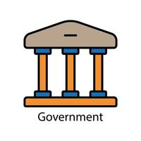 icône de couleur linéaire du bâtiment du gouvernement. trait modifiable. vecteur de modèle de conception