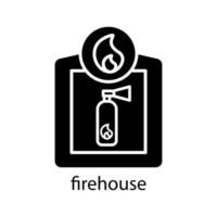 icône de la caserne de pompiers. trait modifiable. vecteur de modèle de conception
