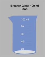 100 ml bleu gobelet verre icône modèle, un de le laboratoire équipement vecteur