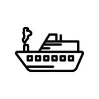 icône de bateau. icône de style de contour. illustration simple. trait modifiable. vecteur de modèle de conception