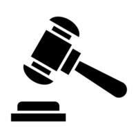 icône de glyphe de marteau de juge vecteur