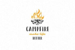 citation typographie avec main tiré feu de camp symbole pour salutation carte ou affiche et autre. vecteur