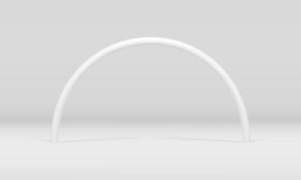 blanc cambre fondation 3d incurvé colonne produit présentation vitrine métallique décor réaliste vecteur