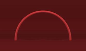 rouge incurvé barre cambre 3d décor élément vitrine studio Contexte réaliste illustration vecteur