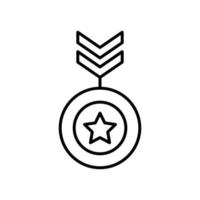 icône de ligne de médaille. icône étoile, champion, gagnant. illustration simple. trait modifiable. vecteur de modèle de conception