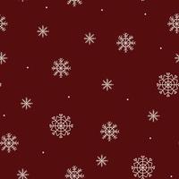 motif rouge avec des lignes doodle des flocons de neige blancs. texture d'hiver, textiles, papier peint, arrière-plan. vecteur