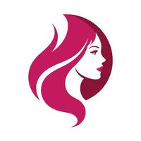 produits de beauté magasin logo art illustration avec femme visage vecteur