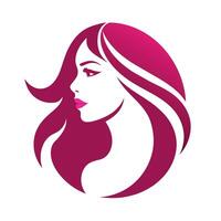 produits de beauté magasin logo art illustration avec femme visage vecteur