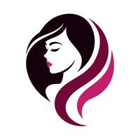 produits de beauté magasin logo art illustration avec femme visage vecteur