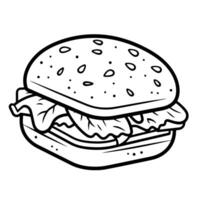 élégant contour icône de une Hamburger dans, parfait pour vite nourriture conceptions. vecteur