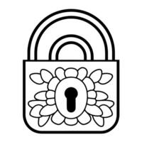 lisse contour de fermer à clé icône pour Sécurité conceptions. symbole de protection. vecteur