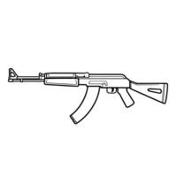 contour icône de un ak fusil. vecteur