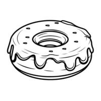 tentant contour icône de une Chocolat Donut, parfait pour boulangerie graphique. vecteur