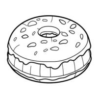 tentant contour icône de une Chocolat Donut, parfait pour boulangerie graphique. vecteur
