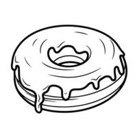 tentant contour icône de une Chocolat Donut, parfait pour boulangerie graphique. vecteur