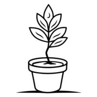 améliorer votre décor avec une plante pot contour icône, idéal pour botanique conceptions. vecteur