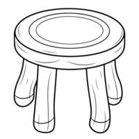icône de une tabouret contour, adapté pour meubles ou intérieur conception projets. vecteur
